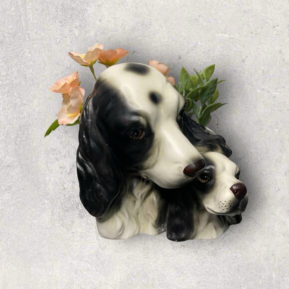 1960s Napcoware 8953 Ceramic Cocker Spaniel Dogs Planter – MCM Japan - Picture 2 of 9
